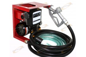 110V Electric Oil Fuel Diesel Gas Transfer Pump W/Meter 12' Hose Manual